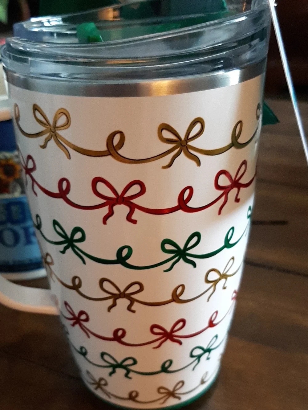 Swig Holiday Ribbon Pattern 18oz Tumbler NWT
